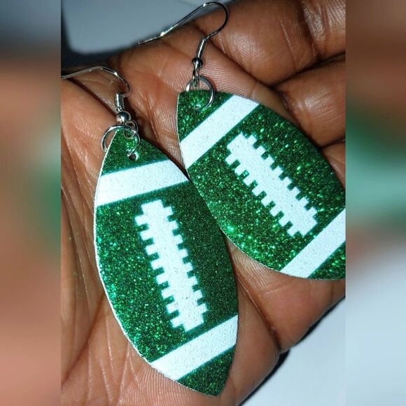 Super cute football dangle earrings - Picture 2 of 7